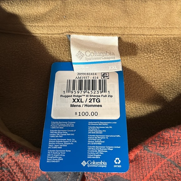 Columbia half fleece button down shirt / jacket brand new xxl - Picture 3 of 5